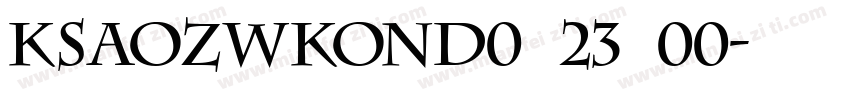 ksaozwkond0 23 00字体转换
